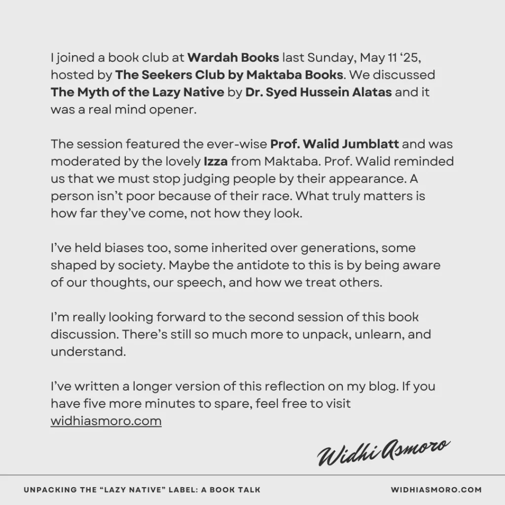 Jurnal Unpacking the “Lazy Native” Label A Book Talk